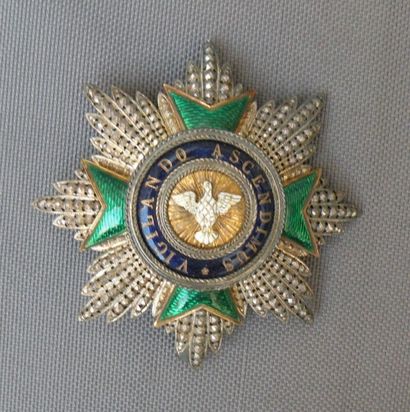 Allemagne Saxe-Weimar Ordre de la Vigilance ou du Faucon blanc. Plaque de Grand-Croix....