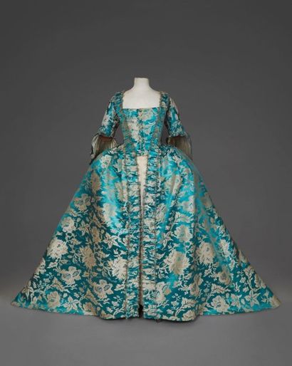 null Manteau de robe à la française, milieu du XVIIIe siècle. En damas lampas des...