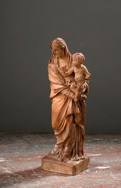 JEAN-GUILLAUME MOITTE (1746-1810) Vierge à l'enfant Esquisse préparatoire pour la...