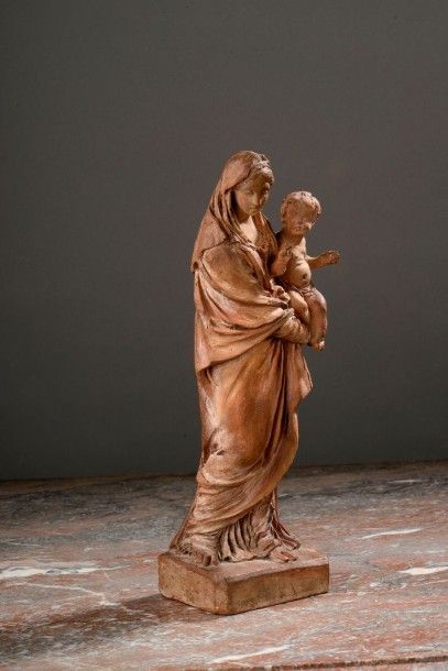 JEAN-GUILLAUME MOITTE (1746-1810) Vierge à l'enfant Esquisse préparatoire pour la...