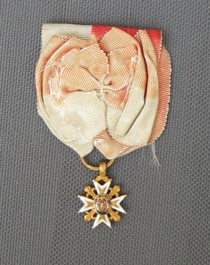 France Ordre royal et militaire de Saint Louis. Croix d'Officier, Louis XVIII, miniature....