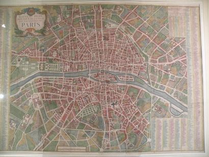 null Plan de la ville de Paris en couleur par Esnauts et Rapillys, 1777. 55 x 77,5...