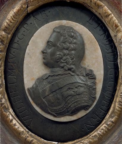 Jean DASSIER (1676 - 1763) William IV, Prince d'Orange Médaillon en marbre. Inscrit...