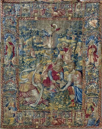 BRUXELLES, vers 1575 Tapisserie en laine et soie à décor d'une scène biblique, probablement...