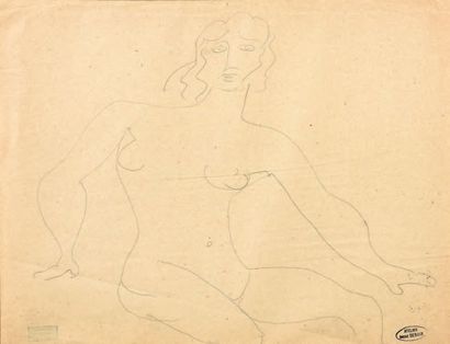 André DERAIN (1880-1954) 
Nu, torse de femme
Dessin signé du cachet en bas à droite.
Cachet...