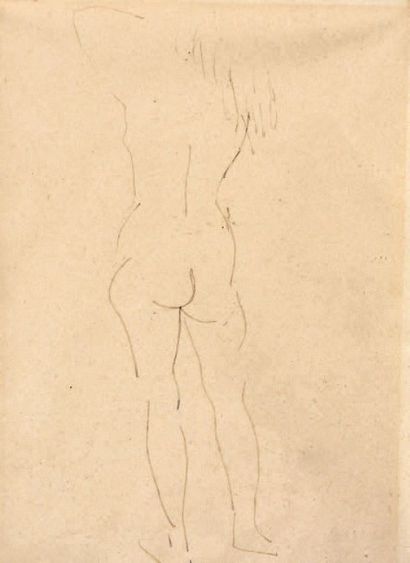 Albert Marquet (1875-1947) 
Etude de nu
Dessin à la plume, signé en bas à droite.
21...