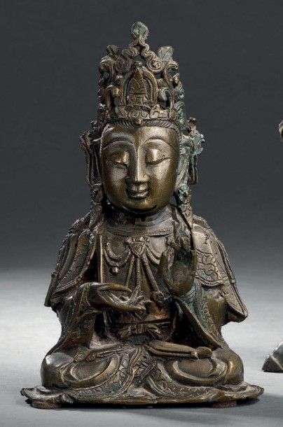 Statuette de Bodhisattva en bronze
Chine,...