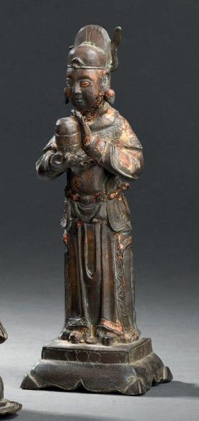 null Statuette de dignitaire en bronze laqué
Chine, époque Ming, XVIIe siècle
Représenté...