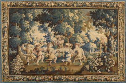 Aubusson, début du XVIIIe siècle La Danse
Tapisserie en laine d’après les Jeux d’enfants...