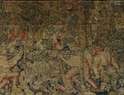 Pays-Bas méridionaux, vers 1460-1470 L'Abbatage dans les bois Tapisserie en laine...