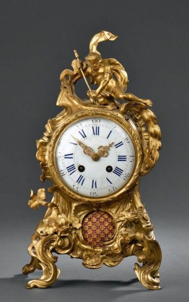 null Pendule d'époque Louis XV
En bois sculpté et doré à décor d'un Neptune dans...