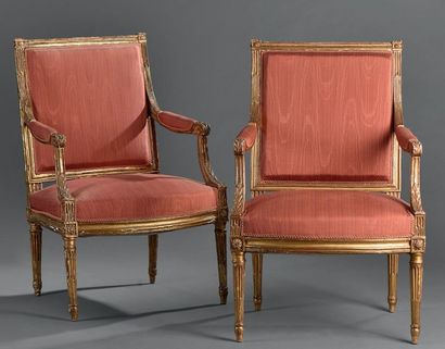 null Paire de fauteuils attribués à Jean Baptiste Lelarge, d'époque Louis XVI
En...