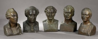 Suite de cinq bustes, XIXe siècle
En plâtre...