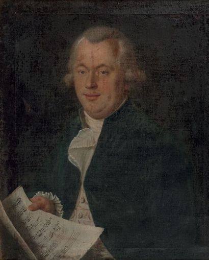 Attribué à Louis ALEXANDRE (Reims 1759-1827) Portrait d'homme tenant une partition...