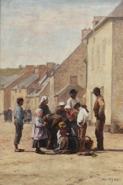 Eugène FEYEN (1815-1908) 
Cancale
Huile sur panneau signée en bas à droite.
17 x...