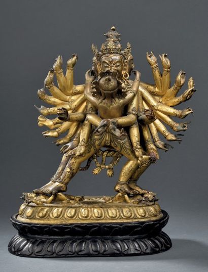 null Statuette de Kalachakra et sa parèdre en bronze doré
Tibet, XVIIIe siècle

A...
