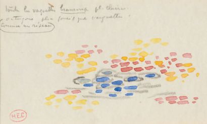 Henri Edmond CROSS (1856 - 1910) Etude de vaguelettes Encre et crayon. Porte des...