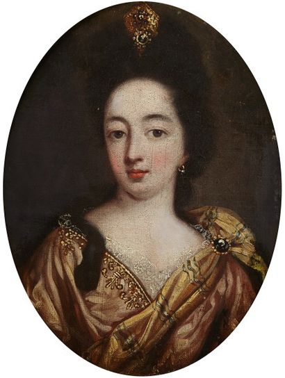 null École FRANCAISE vers 1680

Portrait de jeune femme en robe brodée

Portrait...