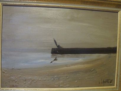 null G.Laporte (1926-2000) 65 

Digue

Huile sur toile, signature en bois

38 x 55...