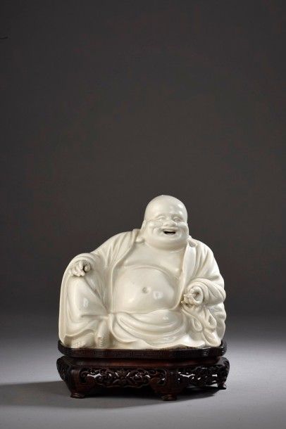 Statuette de Budai en porcelaine Blanc de...