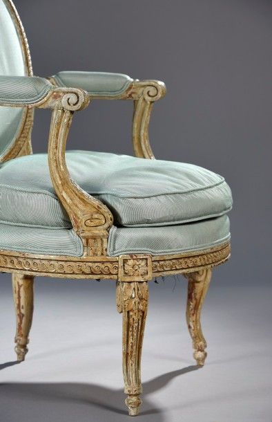 null Paire de fauteuils cabriolet par Georges Jacob, d’époque Transition, vers 1770

En...