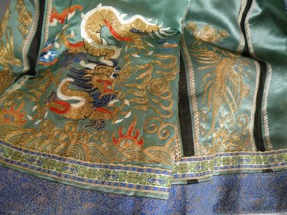 null Six jupes en soie brodée
Chine, époque Guangxu, début du XXe siècle
Brodées...