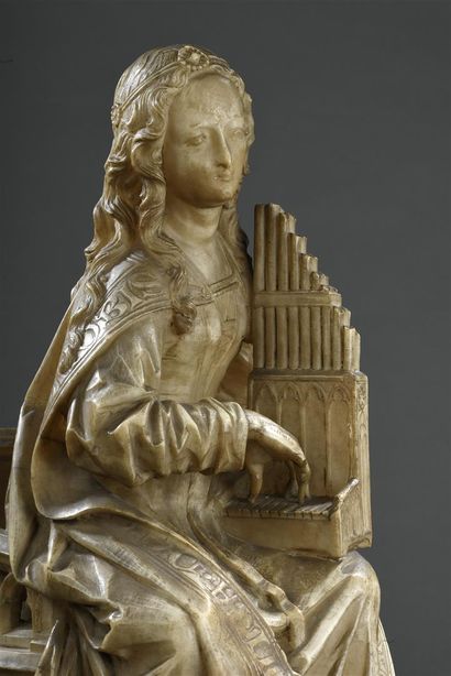 null Sainte Cécile en albâtre sculpté en ronde-bosse
Castille, attribuée à Gil de...