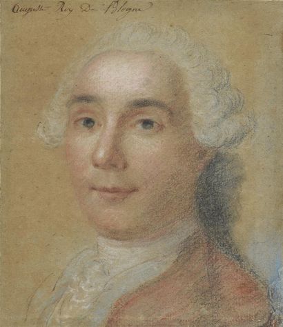 null École française , vers 1750
Portrait présumé d'Auguste II, roi de Pologne
Pastel...