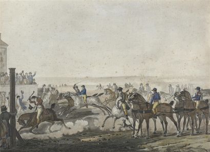 null D'après Carle VERNET (1758-1836)
Avant la course
La course
Deux gravures en...