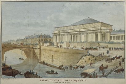 null École française du XVIIIe siècle
Paire de vues du Palais du Conseil des Cinq...