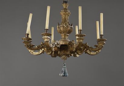  Lustre d'après un modèle d'André Charles Boulle, style Louis XIV
En bois sculpté... Gazette Drouot