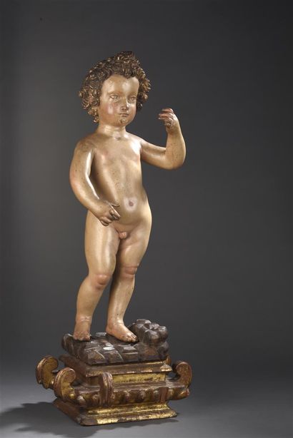 null Enfant Jésus, Espagne, XVIIe siècle
En bois sculpté en ronde-bosse, polychromé...