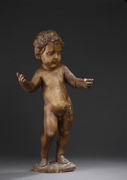 null Enfant en bois sculpté, XVIIe siècle
Debout et nu, légèrement déhanché, il présente...