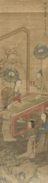 null Deux peintures à l'encre et couleur sur soie
Chine, XIXe siècle
L'une représentant...