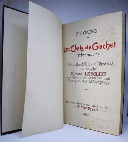 null [GACHET (Paul Ferdinand)]. " Les Chats de Gachet (Manuscrit). 1873. " In-12,...