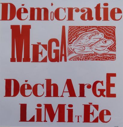 null GALLY, Gilles
Démocratie méga décharge limitée
Linogravure rouge, 2005
74 x...