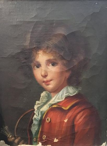 null Dans le goût de Greuze (1725 - 1805)
Portrait d'enfant au volant
Huile sur toile,...