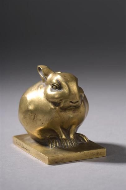 null SANDOZ Édouard-Marcel (1881-1971) 
" Lapin bijou ". Épreuve en bronze, fonte...