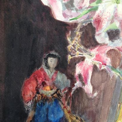 null 27 - Marie de Rohan-Chabot (1876-1951)
Nature morte à décor de niche japonisante...