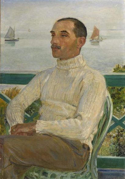 null Raoul du Gardier (1871-1952)
Portrait du frère de l'artiste sur la terrasse...