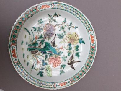 null Quatre assiettes en porcelaine d'exportation
Chine, XVIIIe siècle 
Comprenant...