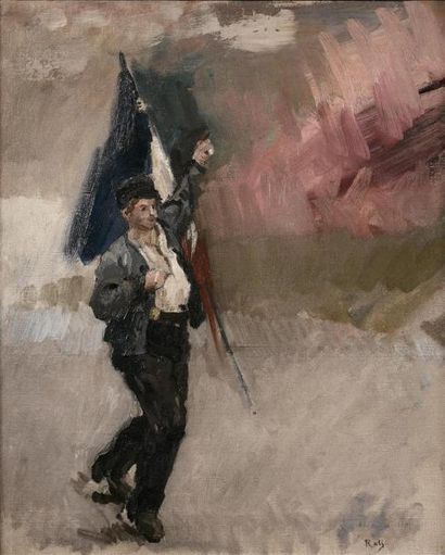 null Alfred Philippe ROLL (Paris 1846-1919)
Manifestant, étude
Toile.
Signé en bas...