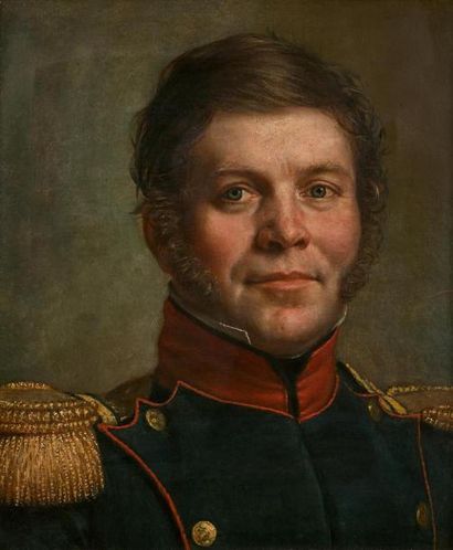 null Jean-Baptiste MUTIN (Morey 1789-1855)
Portrait de militaire
Papier marouflé...