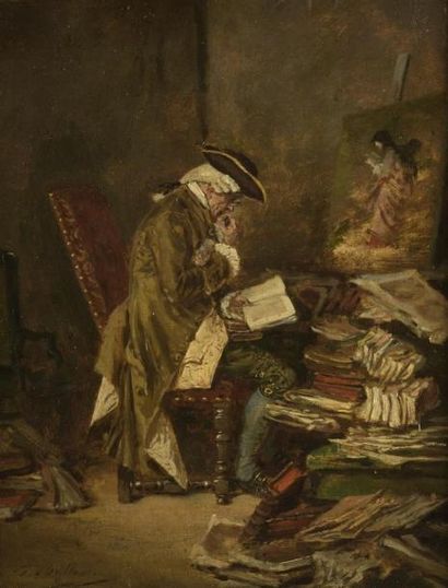 null Louis Georges BRILLOUIN (1817-1893)
Gentilhomme à la lecture
Huile sur panneau...