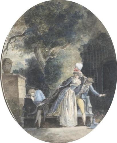 null François Dutailly (actif à Lyon et à Paris à la fin du XVIIIème s.)
Deux scènes...