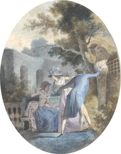 null François Dutailly (actif à Lyon et à Paris à la fin du XVIIIème s.)
Deux scènes...