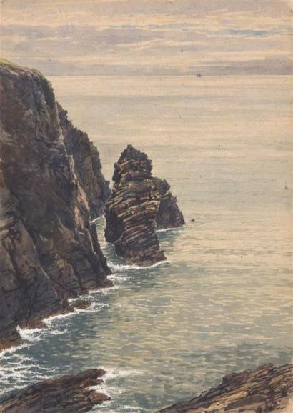 null Jean Francis Auburt in (1866-1930)
Falaises
Aquarelle signée en bas à droite.
35...