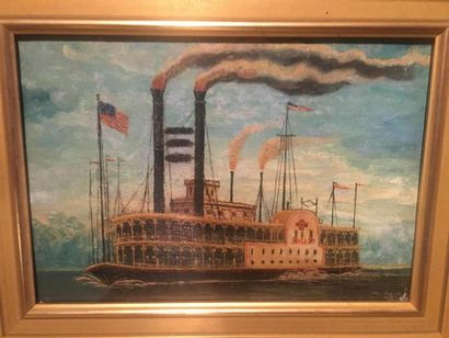 École américaine du XIXe siècle
Steamboat...
