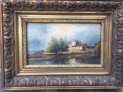 null R. de Nerval
Paysage fluvial
Huile sur panneau
12 x 21 cm