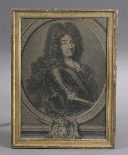 D'après Rigaud gravé par Drevet Louis XIV...